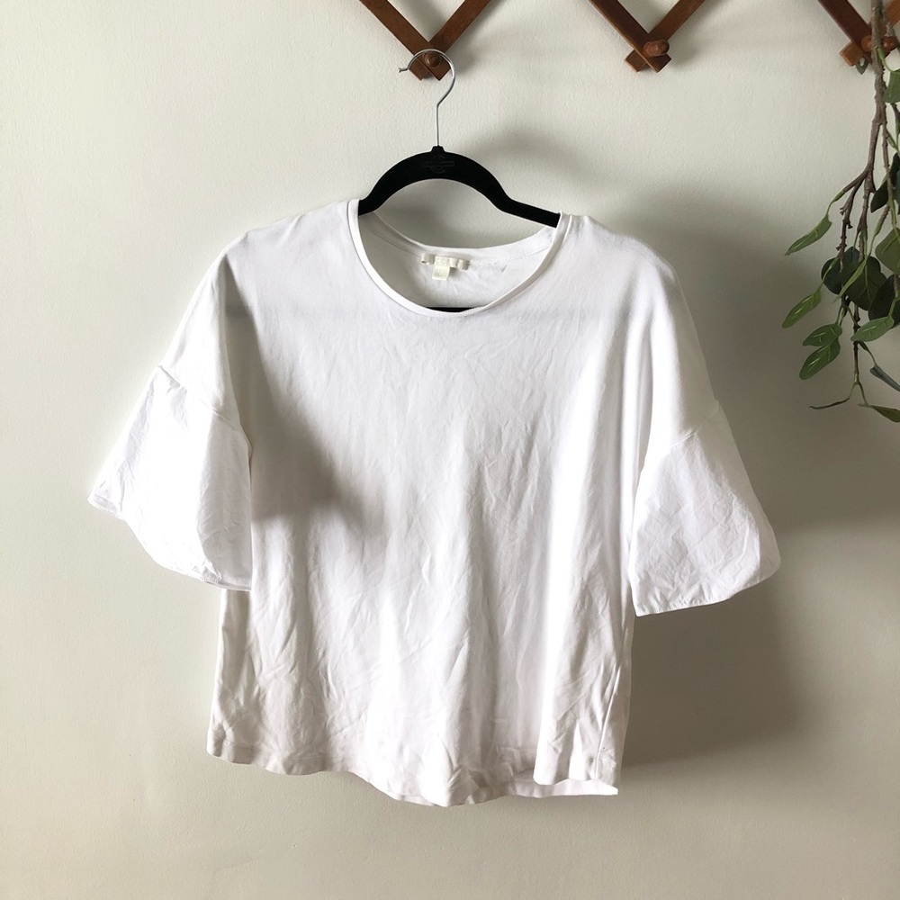 Cos White Blouse With Flutter Sleeves - image 1